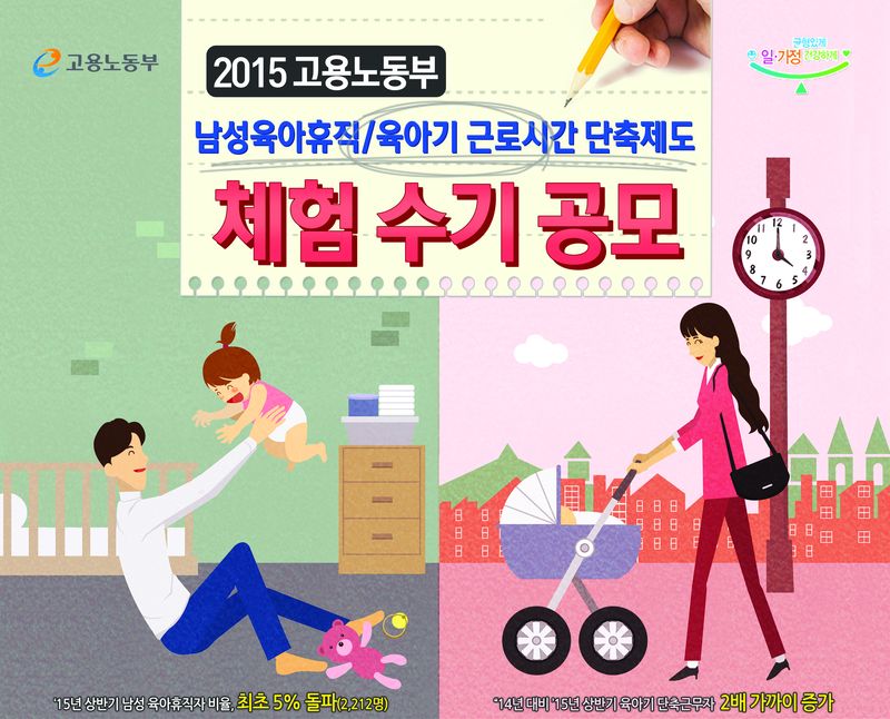 남성육아휴직/육아기 근로시간 단축제도 체험 수기 공모